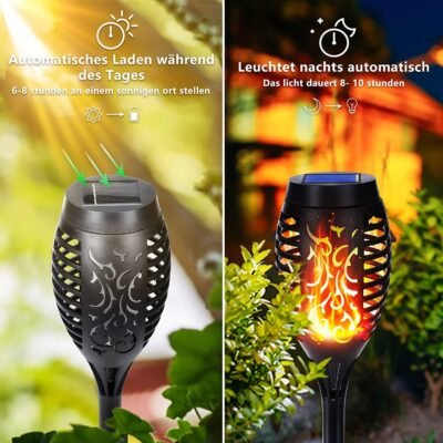 LED lumière solaire flamme